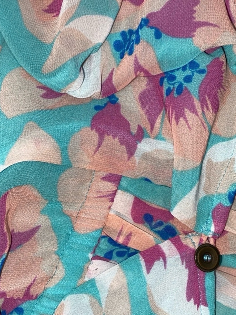 Ashley Nell Tipton Mint Floral Pleated Dress with Pink & Purple Accents 3X - Picture 16 of 16